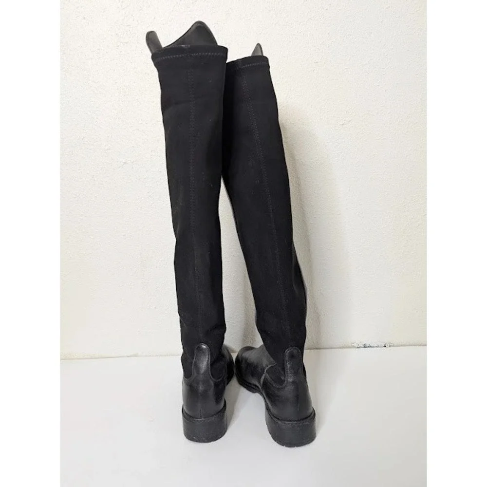 Stuart Weitzman 5050 Suede Leather Over‎ The Knee Tall Stretch Boots Black 7B
